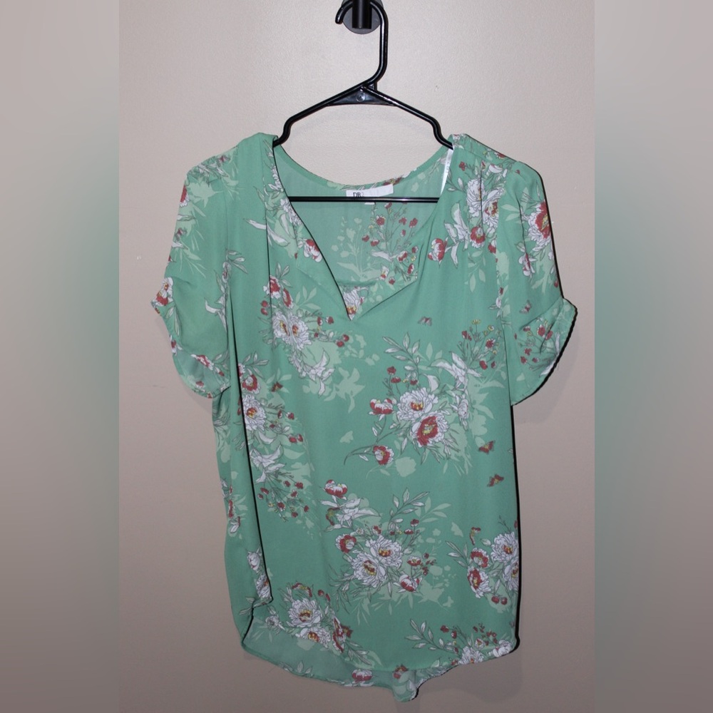 DR2 Green Floral Blouse